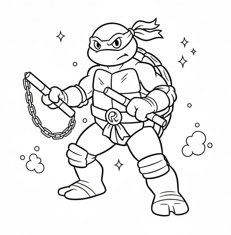 Tartarughe Ninja Cartone da colorare