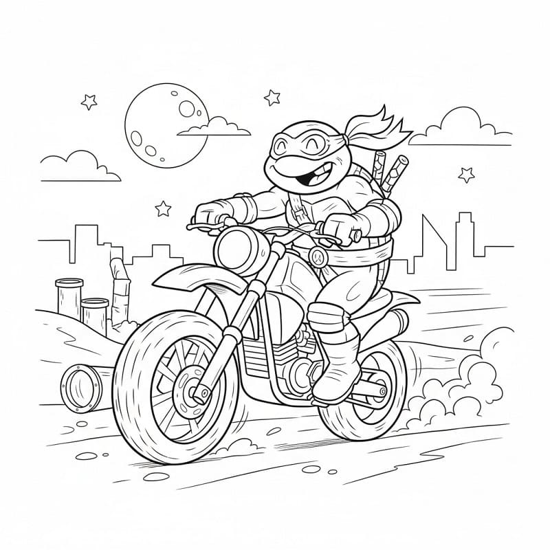 Tartarughe Ninja Immagine Gratis da colorare