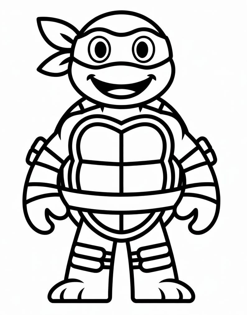Tartarughe Ninja Semplice da colorare