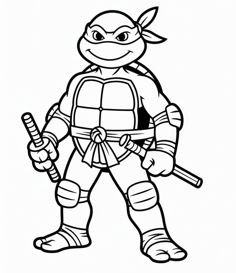 Tartarughe Ninja da colorare