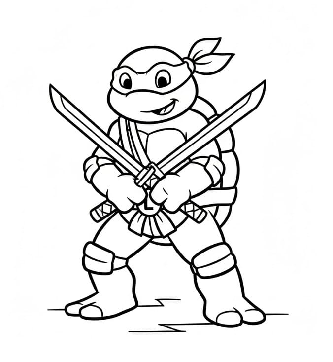 Tartarughe Ninja per Bimbi da colorare