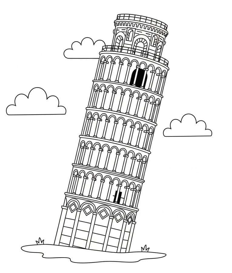 Torre di Pisa Gratuita da colorare