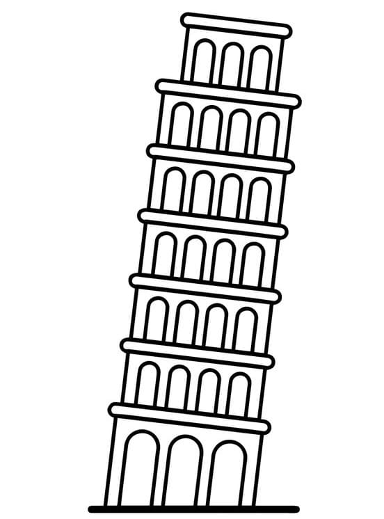 Torre di Pisa Graziosa da colorare