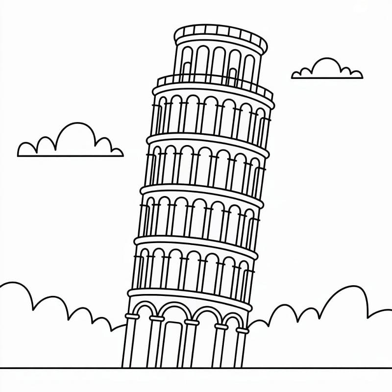 Torre di Pisa da colorare