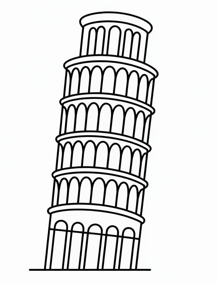 Torre di Pisa Omaggio da colorare