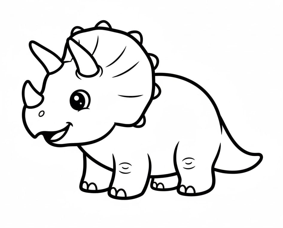 Triceratopo Carino da colorare