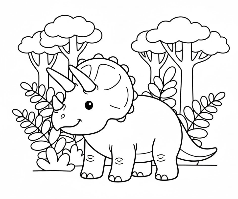 Triceratopo Cartone da colorare