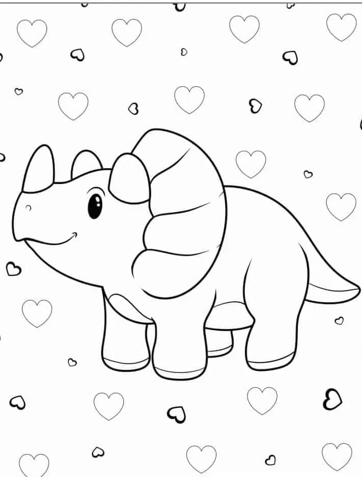 Triceratopo Facile da colorare