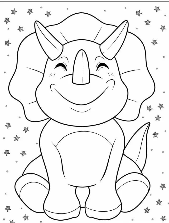 Triceratopo Felice da colorare