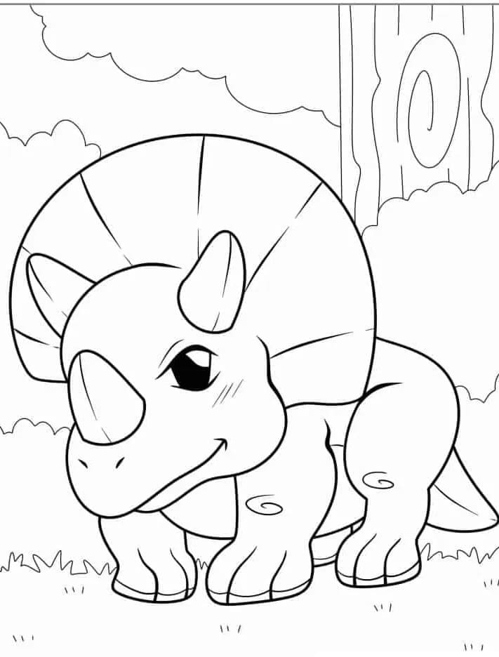 Triceratopo Grazioso da colorare