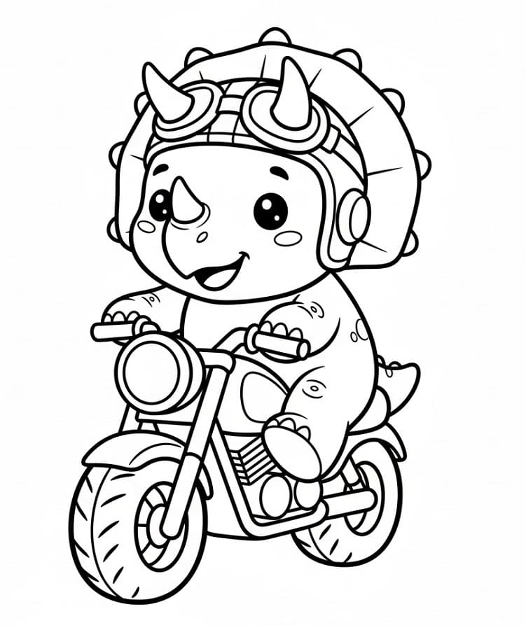 Triceratopo Stampabile per Piccoli da colorare