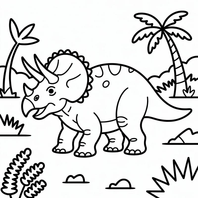 Triceratopo Straordinario da colorare