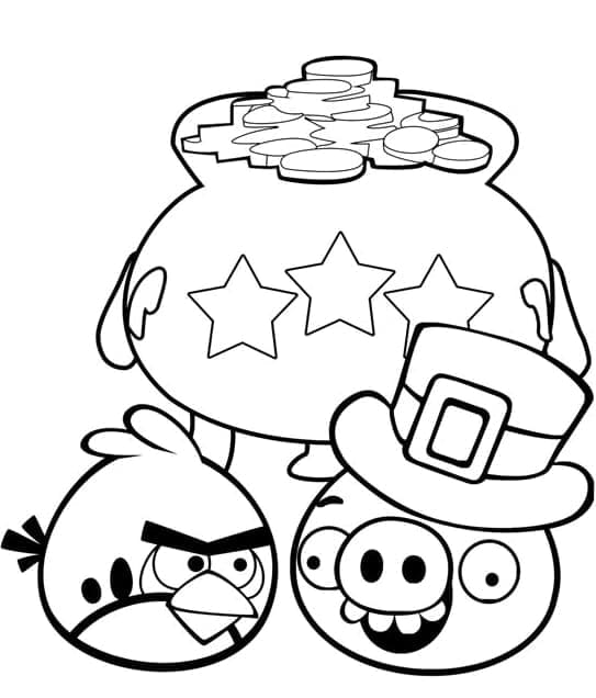 Uccello e Maiale Angry Birds da colorare