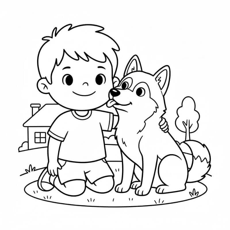 Un Cane Husky da colorare