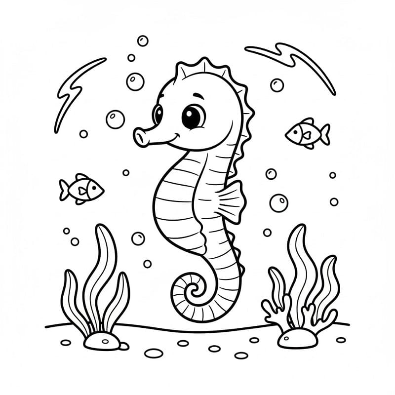 Un Cavalluccio Marino Dolcissimo da colorare