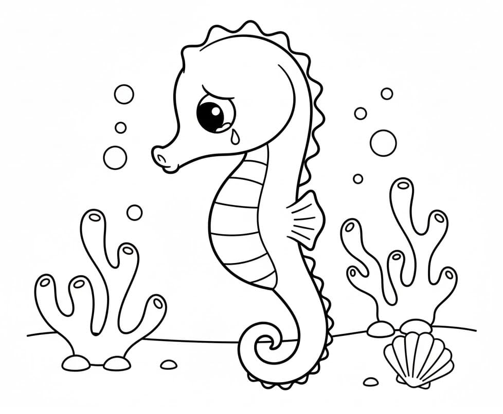 Un Cavalluccio Marino da colorare