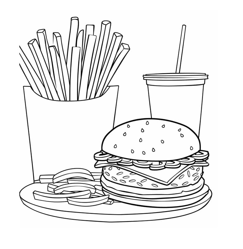 Un Hamburger Delizioso da colorare