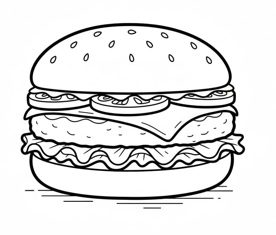 Un Hamburger da colorare