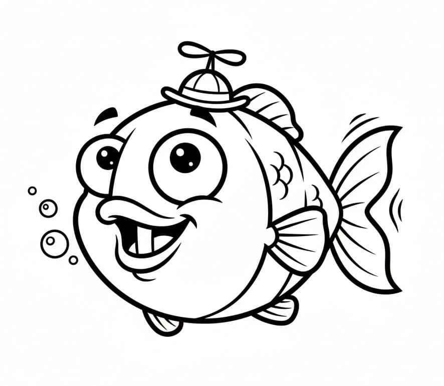 Un Pesce Comico da colorare