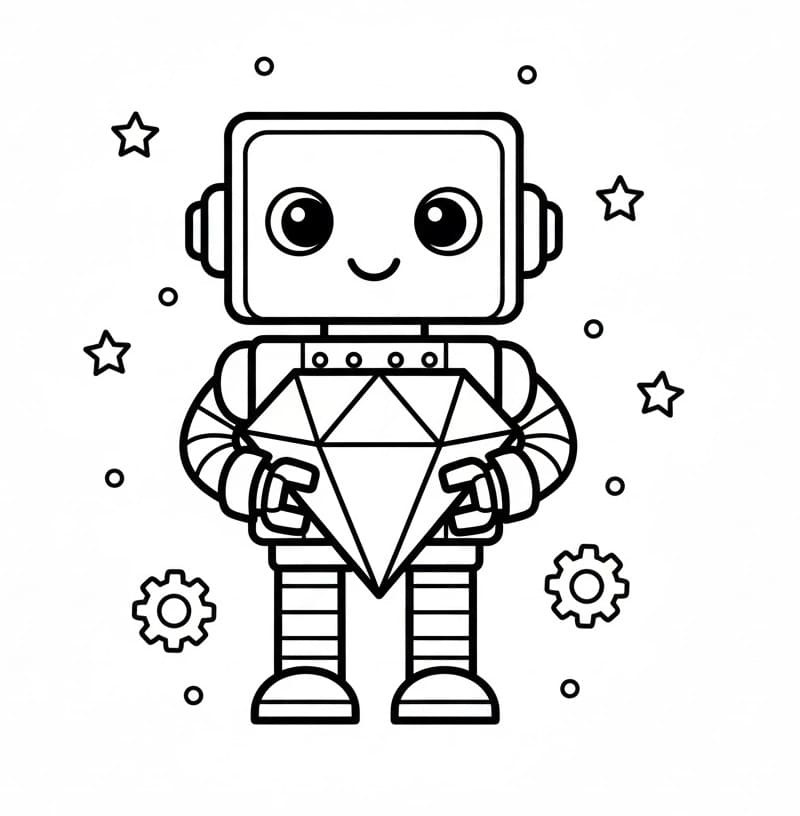 Un Robot Dolcissimo da colorare