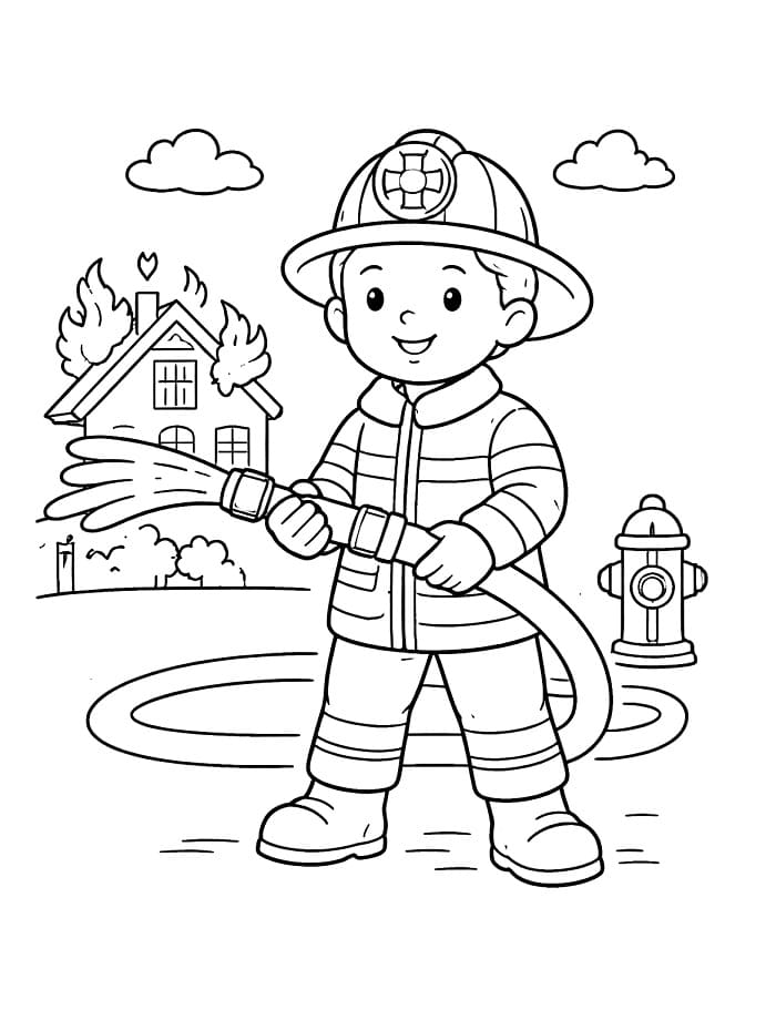 Pompieri da colorare