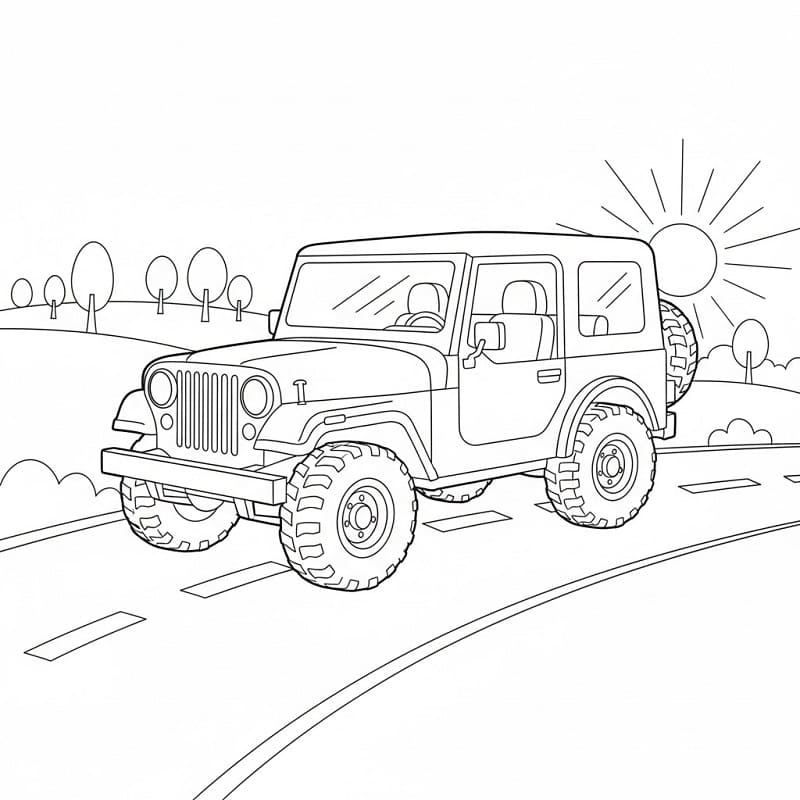 Un’Auto Jeep da colorare