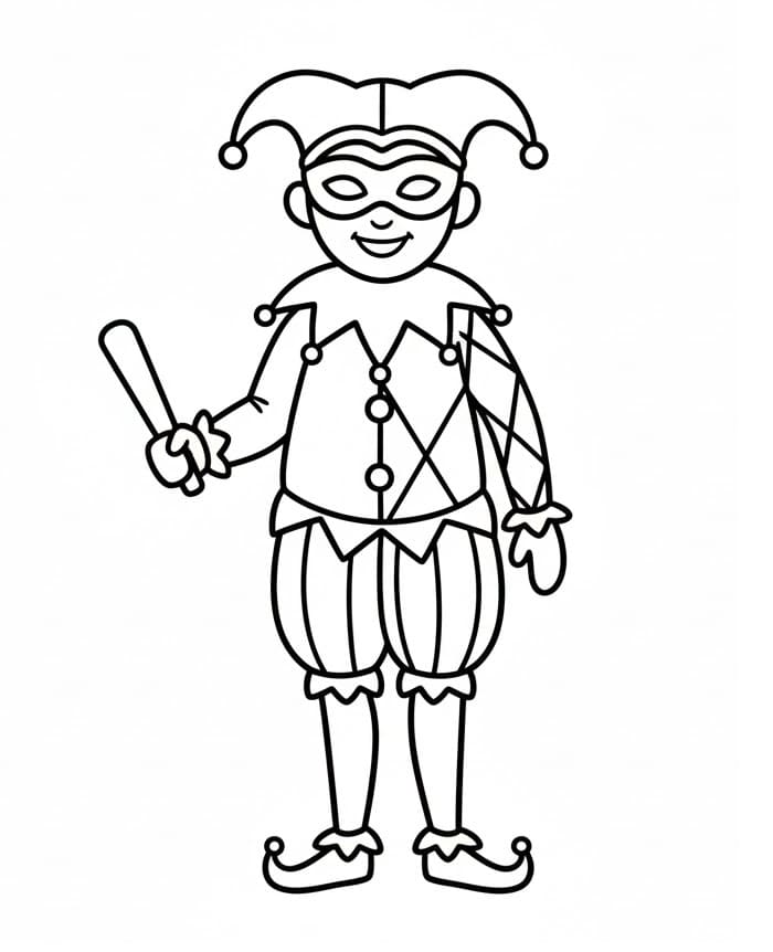 Adorabile Arlecchino da colorare