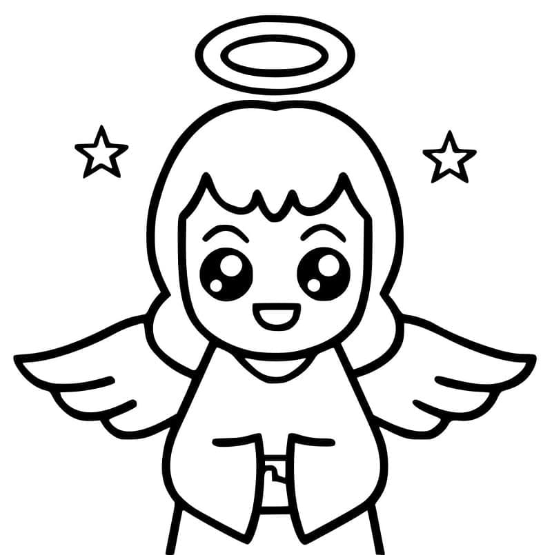 Angioletto Kawaii da colorare