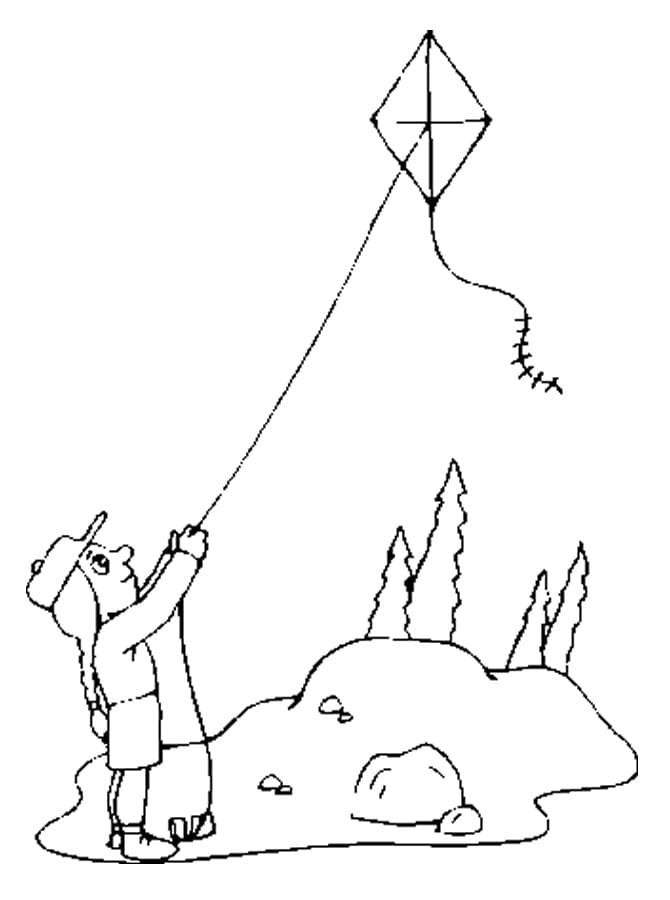 Aquilone Stampabile per Bambini da colorare