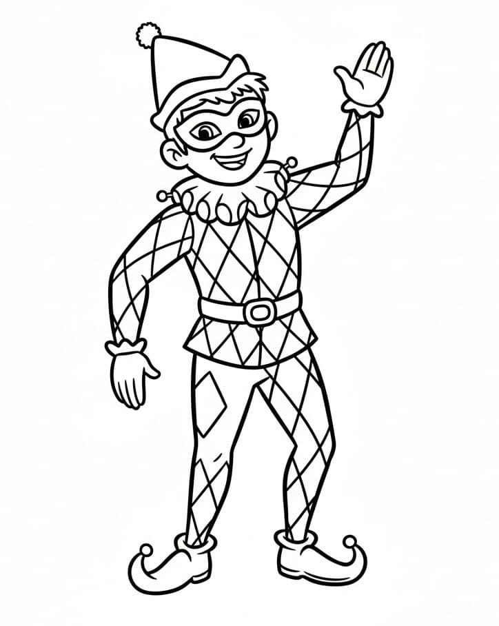 Arlecchino Buffo da colorare