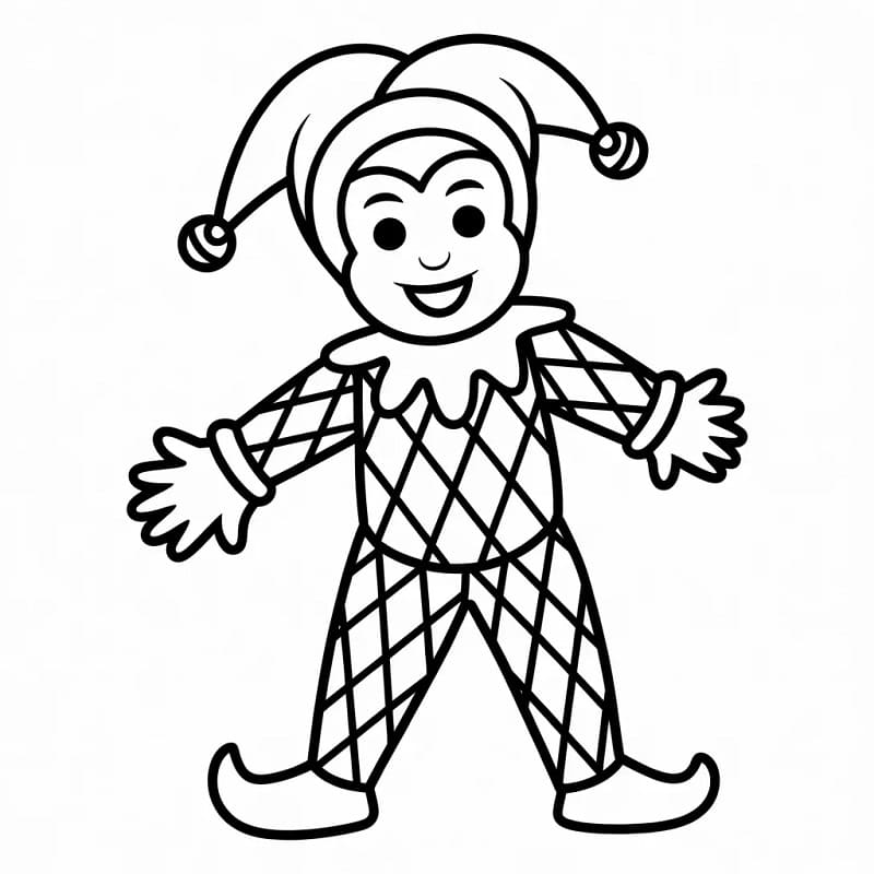 Arlecchino Gratis Stampabile da colorare