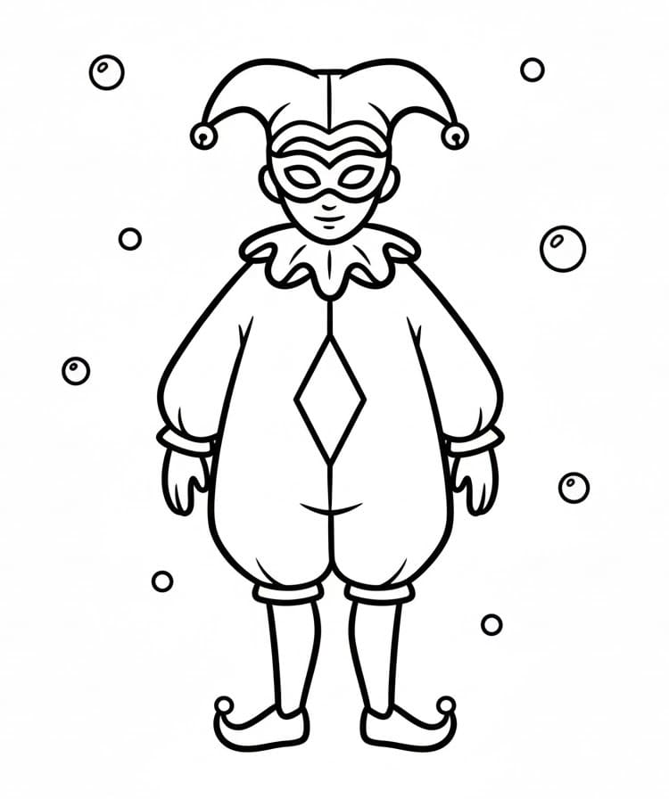 Arlecchino Gratis per Bambini da colorare