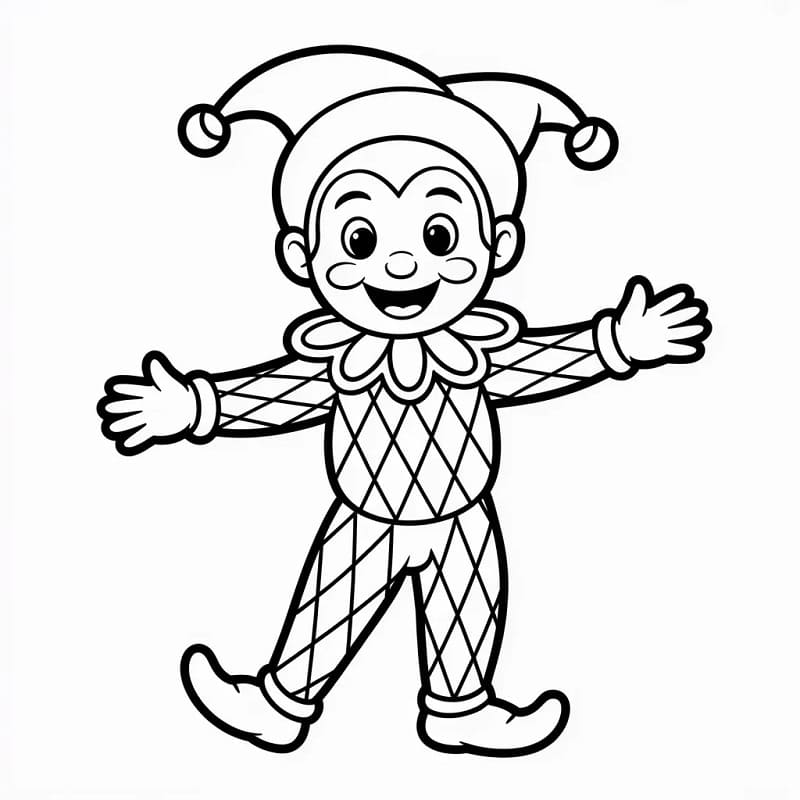 Arlecchino Gratuito da colorare