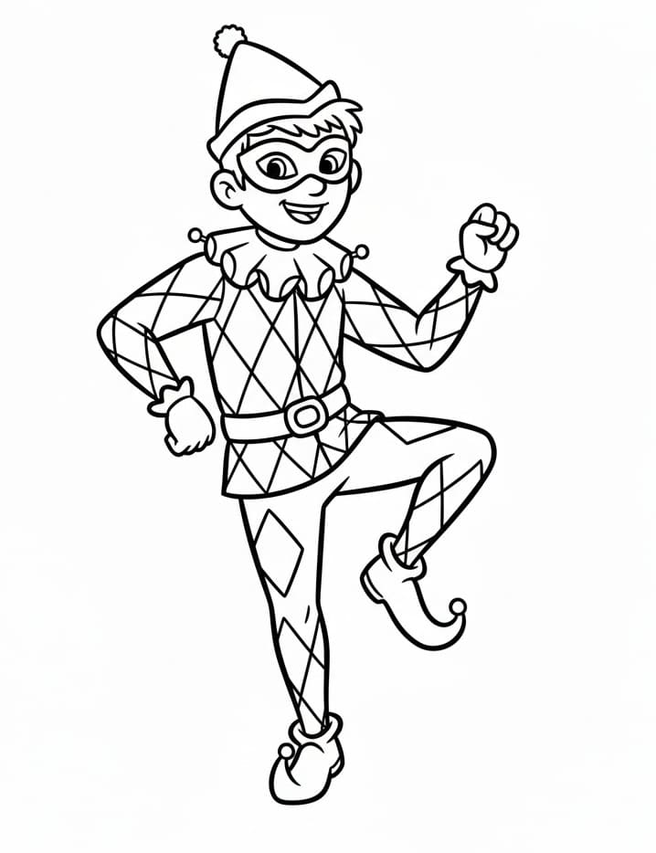Arlecchino Semplice da colorare