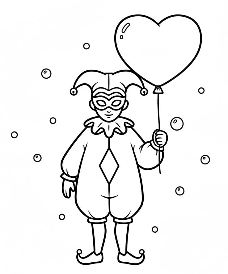 Arlecchino Stampabile per Piccoli da colorare