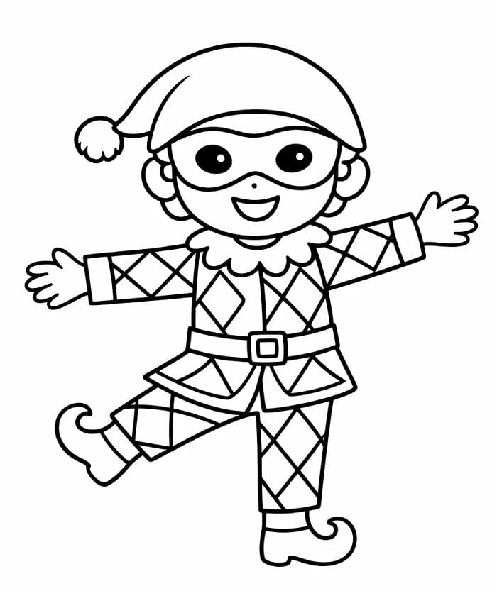 Arlecchino molto carino da colorare