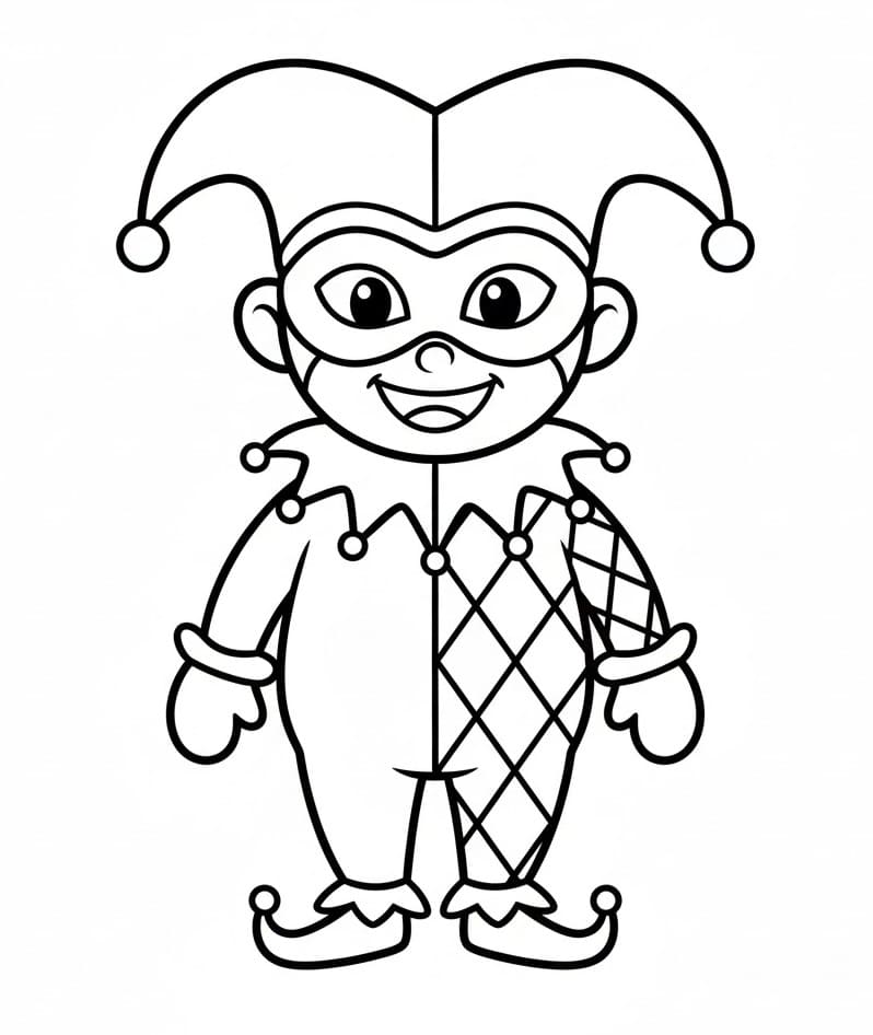 Arlecchino per Bimbi di 3 Anni da colorare