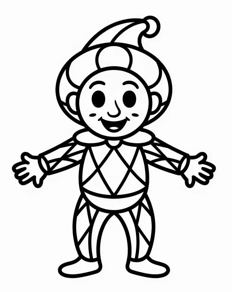 Arlecchino per Bimbi da colorare