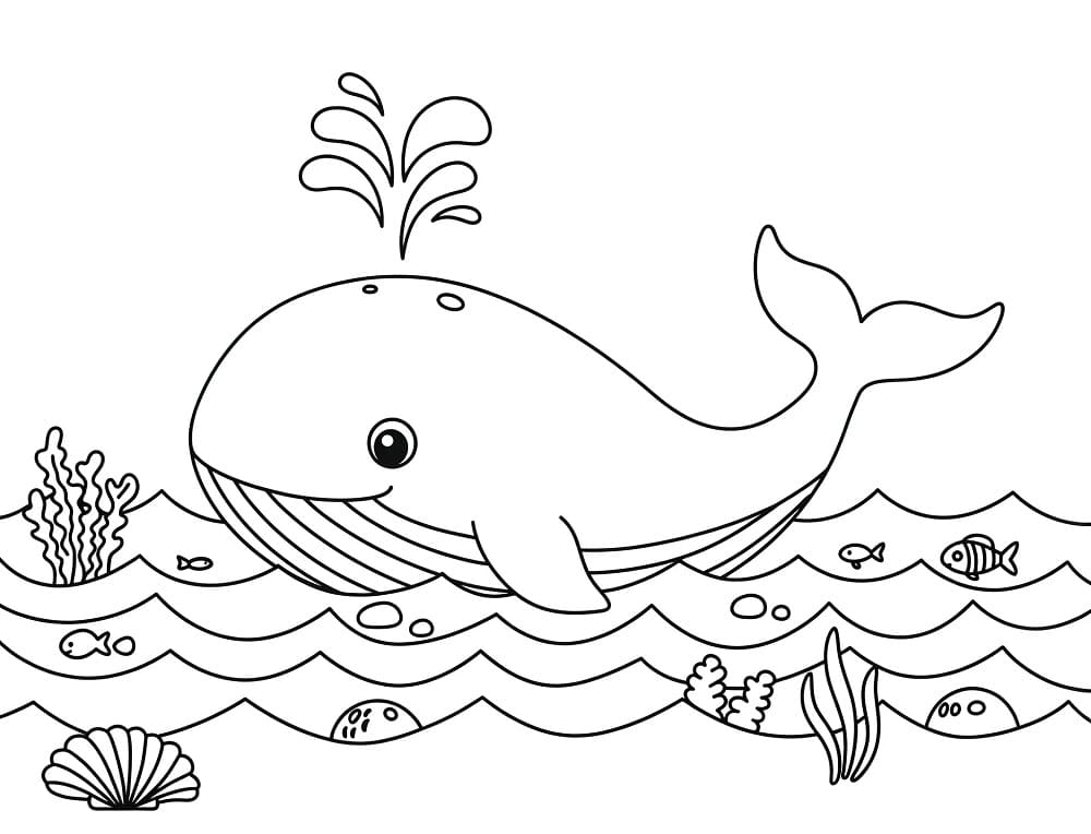 Balena Adorabile da colorare