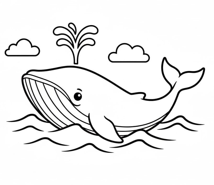 Balena Amichevole da colorare