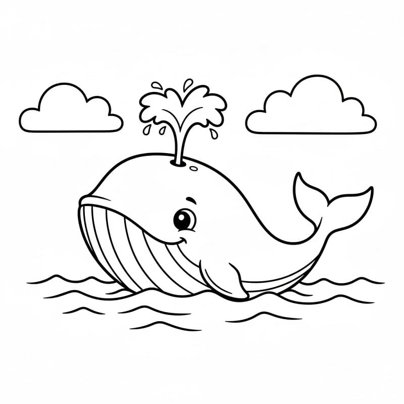 Balena Animale da colorare