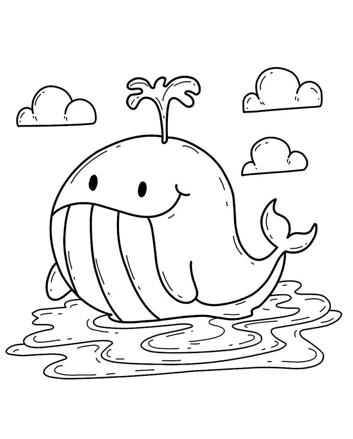 Balena Cartone da colorare