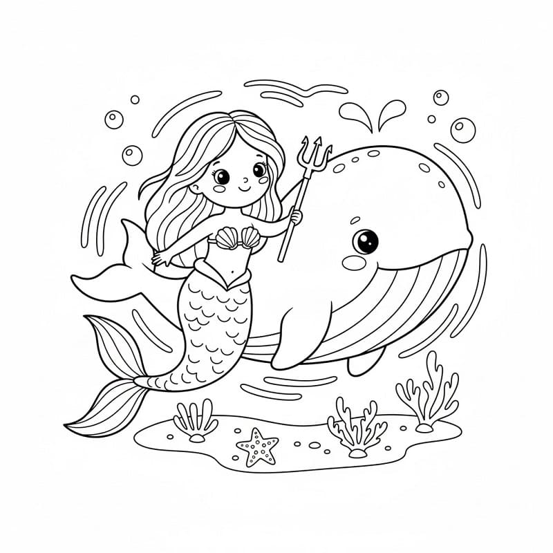 Balena Facile da colorare
