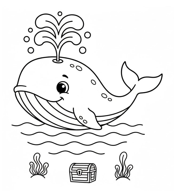 Balena Regalo da colorare