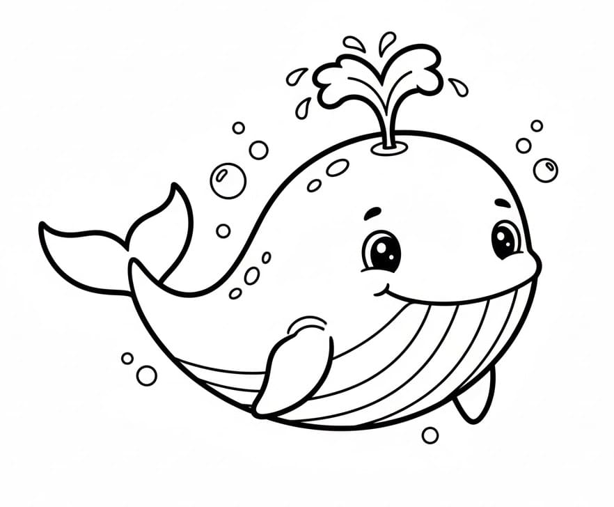 Balena Semplice da colorare
