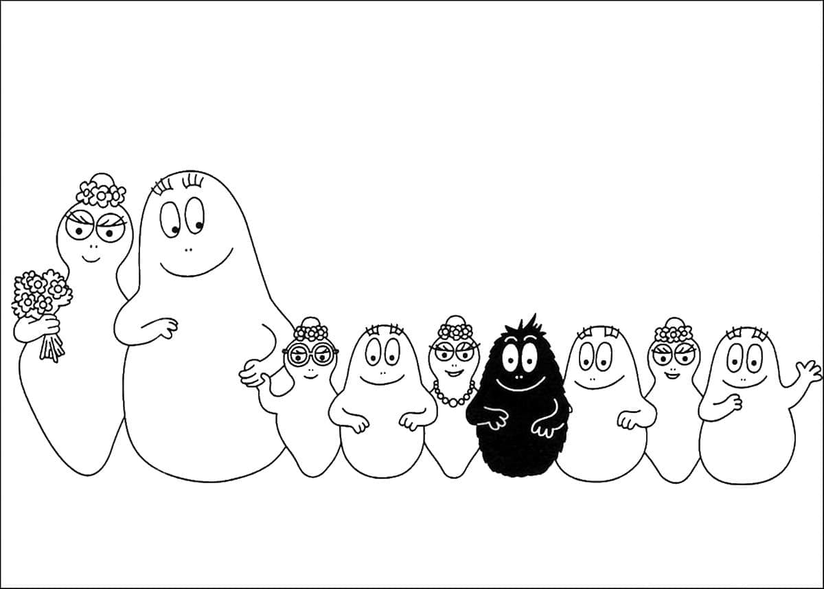 Barbapapà Stampabile Gratis da colorare