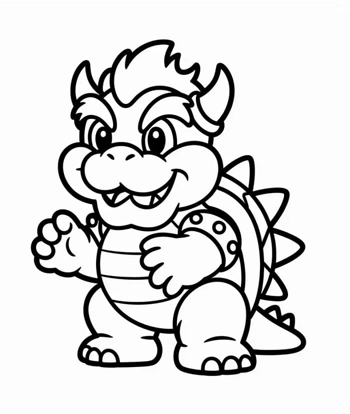 Bowser Fantastico da colorare