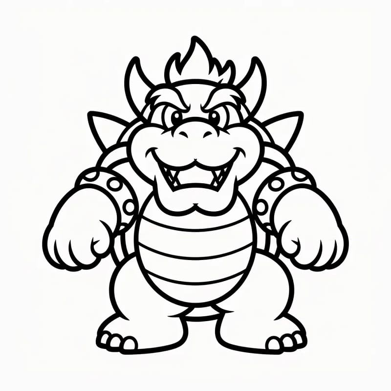 Bowser Semplice da colorare