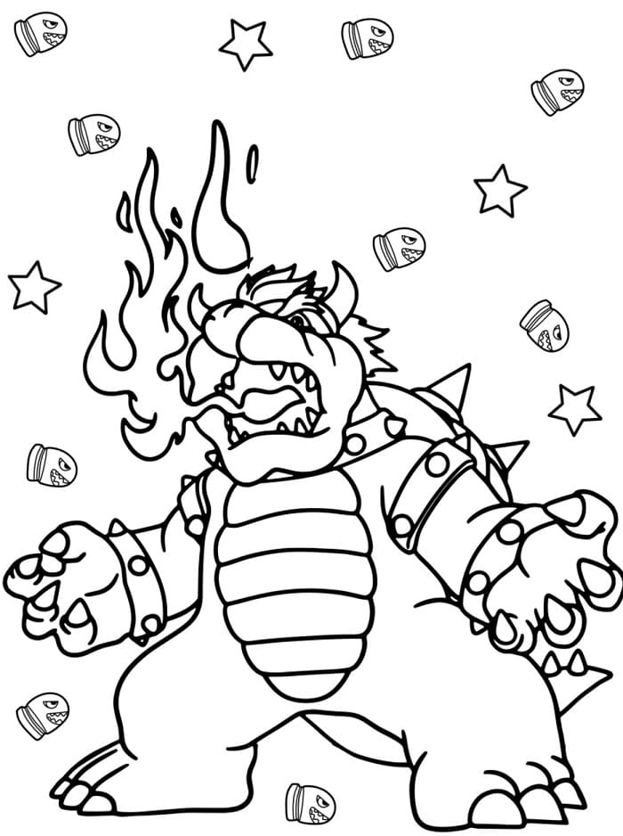 Bowser Stampabile Gratis da colorare
