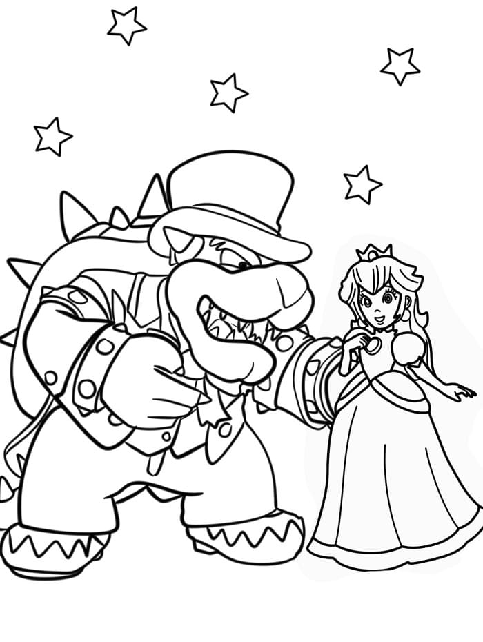 Bowser di Mario da colorare